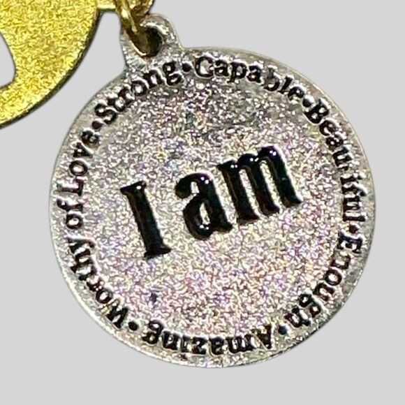 Vintage Purse Charm Key Chain Motivational I Am Enough - Picture 4 of 4